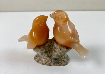 Stone Birds On Marble Base-2.25 Inches High