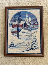 Winter Scene Needlepoint Picture