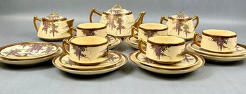 20 Pieces Of Satsuma Wisteria Tea Set Japan