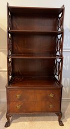 Vintage Small Mahogany Chippendale Style Hutch