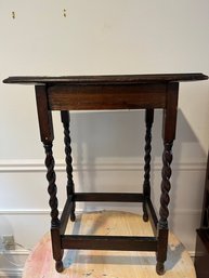 Vintage Side Table With Turned Legs.
