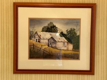 Farm Buildings Watercolor By K. Weeks