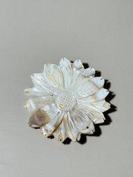 Vintage Flower Carving From Mother Of Pearl