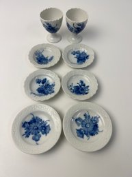 Royal Copenhagen Blue Flower Egg Cups And Salt Cellar  *Local Pick Up Only*