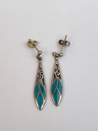 Silver & Turquoise Drop Earrings