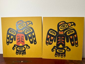 2 PNW Native Eagle Paintings.