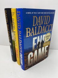 Lot Of 3 SIGNED David Baldacci Books End Game, Stone Cold, Long Road To Mercy