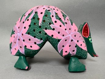 Oaxacan Wood Carved & Painted Armadillo