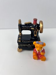 Teddy Bear Sewing Machine Trinket Box.