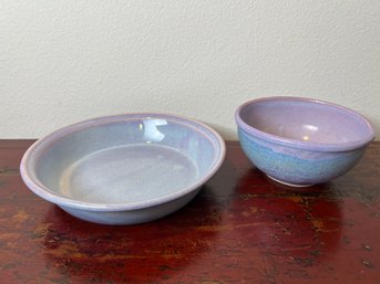 2 Bruning Pottery Dishes.