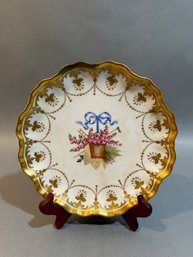 Beautiful Porcelain Plate With Gold Rim