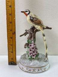 Porcelain Bird On Branch - Made In Mexico