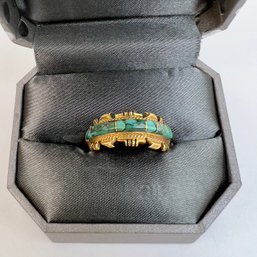 14k Yellow Gold Ring With Turquoise Accent - Sz. 9