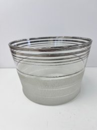 Glass With Silver Accents Serving Bowl. *Local Pick Up Only*