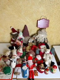 Lot Of Soft Santa Dolls.