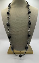 Black And Silver Tone Necklace
