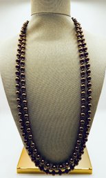 Double Strand Of Brown Beads