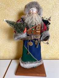 Linda Klaus Santa Claus With Ceramic Face And Hands.