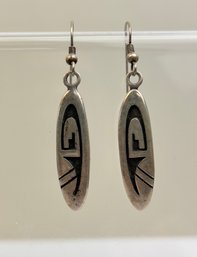 Silver Drop Earrings Southwest Design