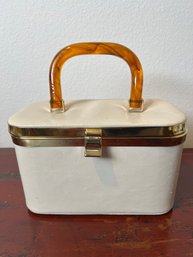 Vintage Julius Resnick Box Purse With Faux Tortoise Shell Handle