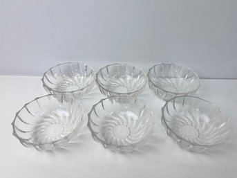 6 Vintage Swirl Glass Bowls. *Local Pick Up Only*