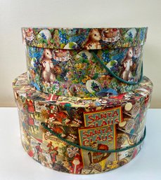 2 Holiday Hat Boxes- Chrismas & Easter