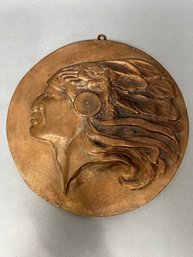 Cast Bronze Native American Plaque