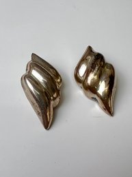 Modernist Mexican Sterling Clip Earrings