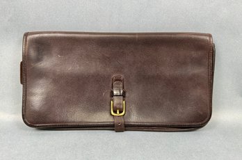 Vintage Brown Leather Coach Briefcase With Strap