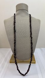 Long Strand Of Stacked Red Stones, No Clasp