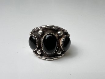 Sterling And Onyx Southwest Ring