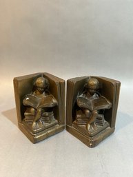Bronze Over Cement Bookends Made In Japan