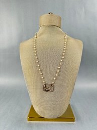 Silver And Real Cultured Pearl Necklace