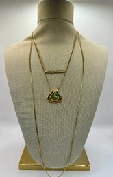 3 Gold Filled Necklaces, One Marked 1928 Jewelry