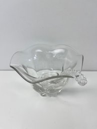 Vintage Glass Tulip Sauce Bowl With Ladle. *Local Pick Up Only*