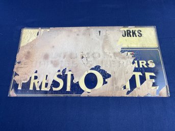 Vintage Prest-O-Lite Sign