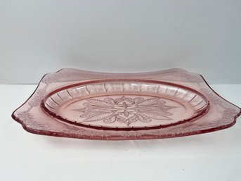 Vintage Pink Depression Glass Platter.*Local Pick Up Only*