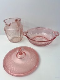 Lot Of 3 Mismatched Pink Depression Glass. *Local Pick Up Only*