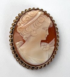 Vintage Gold Fill Cameo Brooch Pin Pendant
