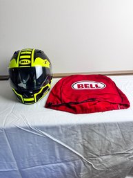 Bell Motorcycle Helmet With Protective Carry Bag.