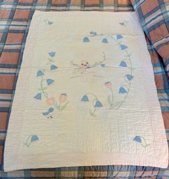 Vintage White Quilted Baby Blanket