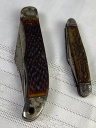 Preowned Vintage Set Of 2 Pocket Knives Including Schrade