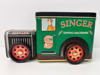 Singer Sewing Machine Delivery Truck Metal Tin