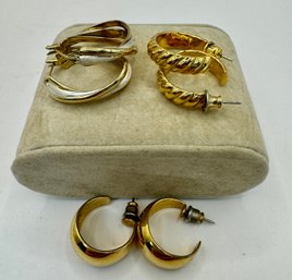 3 Pair Of Pierced Earrings