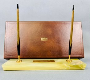 10k Gold Writing Instruments With Stand And Box