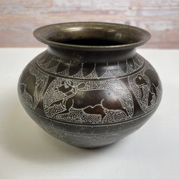Etched Bronze Erotic Sensual Kinky Vase
