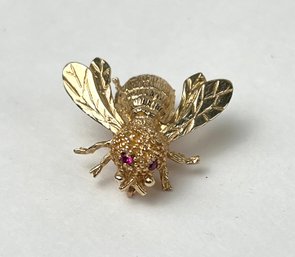 Vintage 14k Gold Bee Brooch Pin