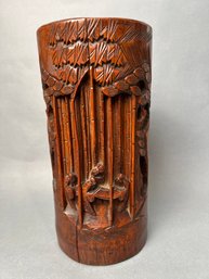 Chinese Carved Bamboo Brush Pot (#1)