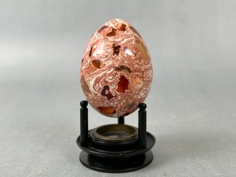 Red Polished Stone Egg  (Stand Does Not Go With It)