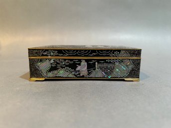 Metal Trinket Box Asian Theme